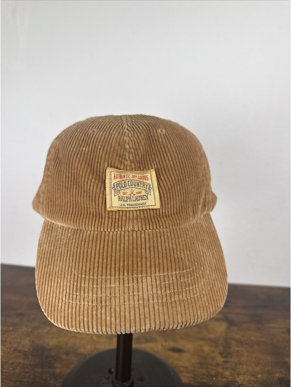 Polo Country Vintage 90’s Ralph Lauren Corduroy Sportsman Hat Light Brown Adjust